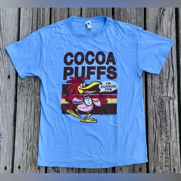 Men Women M I’m Cuckoo For Cocoa Puffs Bird Front Graphic Tee Tshirt Top Cereal - Picture 2 of 6